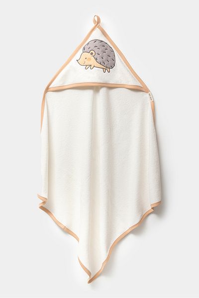 Moi Noi Newborn Swaddle Towel - 100% Organic Cotton, Hedgehog Pattern