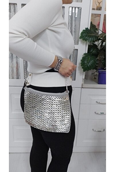 Daisy Pullu Gümüş Kadın Çantası
