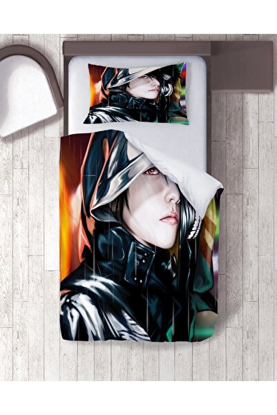 hediyechy هدية غطاء لحاف أنيمي. طقم غطاء لحاف مفرد مطبوع بدون ملاءات