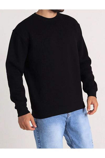 Ofzensport Black Basic Men's Sweatshirt - 3 Thread