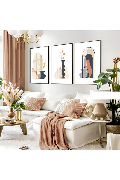 Harika bir ev Hari̇kabi̇rev | Soft Colors Bohemian Minimalist Set 03 | Framed...