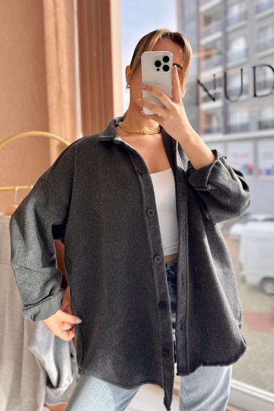 NUDEQUEEN Oversize Stamp Shirt Jacket 1038Tb