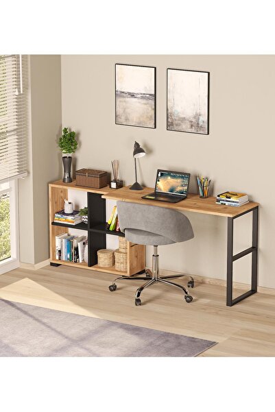 Exent Gardenya L Katlanır Kitaplıklı Çalışma Masası