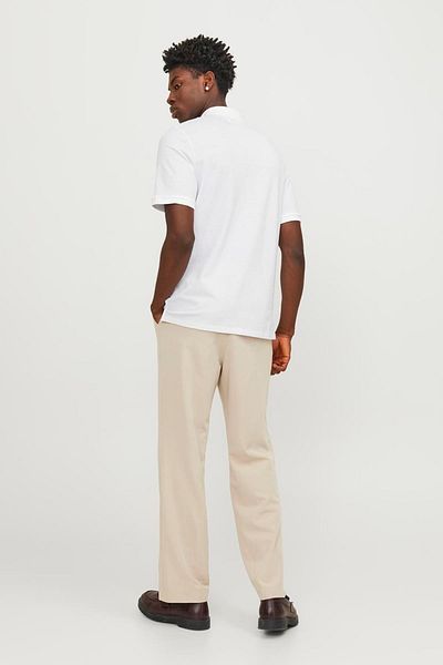 Jack & Jones JACK&JONES JJEMAC ZIP SS POLO SN 12249324 БЯЛ