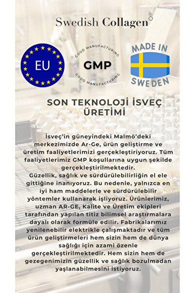 Swedish Collagen Collagen Deluxe 500ml Hidrolize Balık Kolajeni Tip 1 & 3 Vitamin, Mineral, Hyaluronik Asit