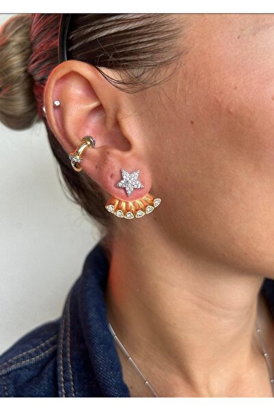 DENİZ أقراط مروحة مع النجوم