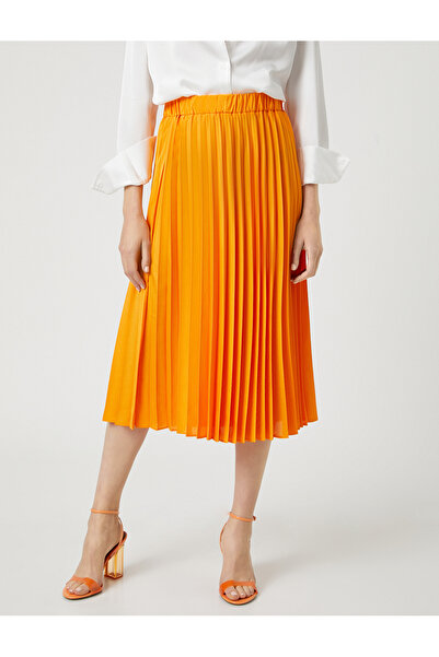 Koton Fustă plisată cu lungime midi, cu tăietură A, cu talie elastică