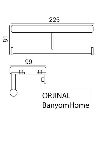 ÇELİK BANYO Stainless Brass Mdf 2-Piece Toilet Paper Holder