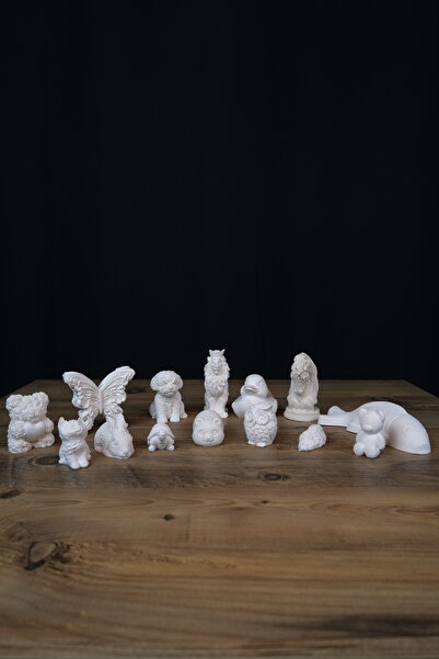 Dekor Alçı Hayvan Seti / Hayvan Boyama Seti / Hayvan Eğitim Seti / Alçı Hayvan / Hayvan Biblo Seti