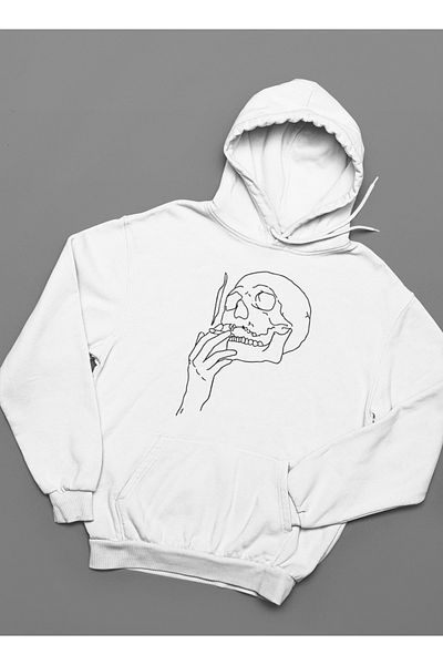 SEVBANO Design Skull Printed Unisex Oversize Hoodie