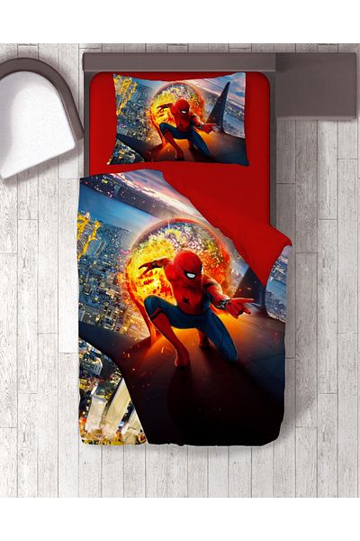 hediyechy Spiderman Printed Single Duvet Cover Set - Without Sheets