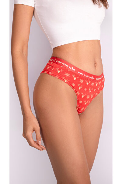 MODA Carnavale Desenli Kadın Kırmızı Brazilian