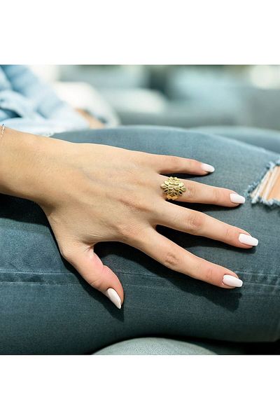 MR Leaf Figure Adjustable Steel Ring