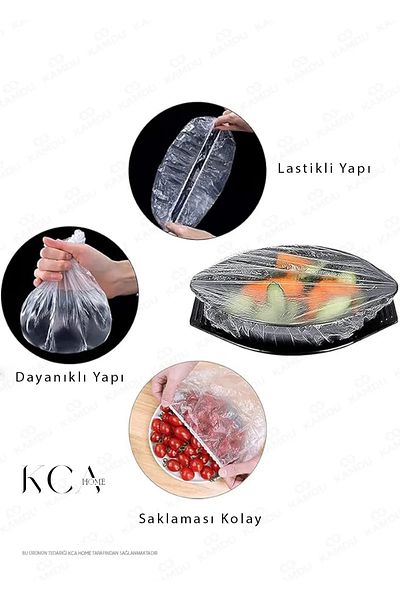 KCA HOME Plate Cap, Freshness Preserving Plate Cap, Clear Storage Bag, Reusable 100 Pieces