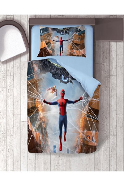 hediyechy Spiderman Printed Single Duvet Cover Set - Without Sheets