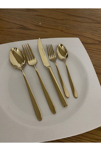 Bernardo Marmaris Titanium Gold 12-Person 84-Piece Cutlery Set