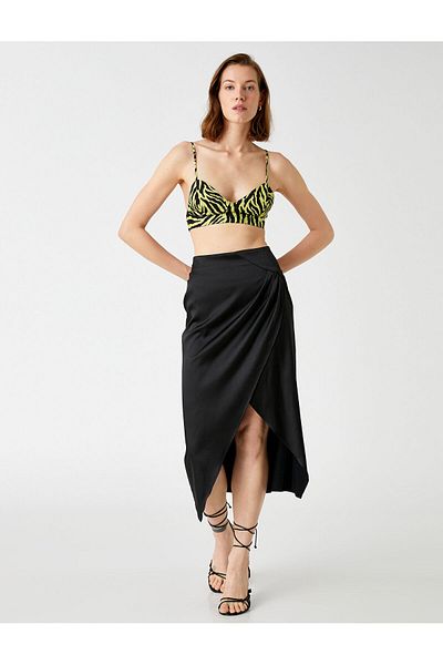 Koton Slit Midi Satin Skirt