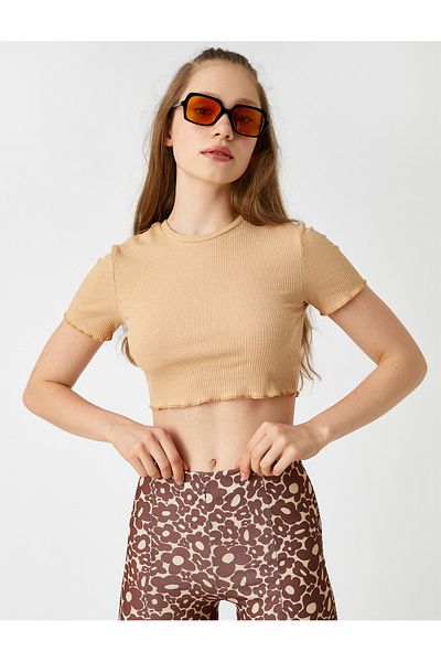 Koton Tricou crop cu mânecă scurtă