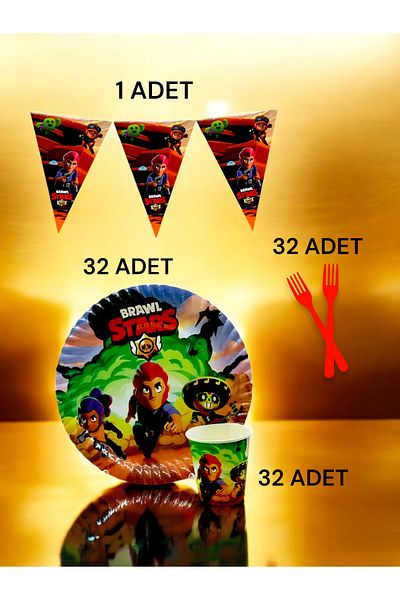 VibeHome 32 Person Brawlstars Themed S Pack - Birthday Party and Fun Events