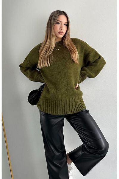Melike Bakar Boutique Soft Textured Oversize Knitwear Pullover