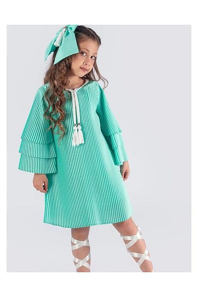 Aymini kids Κοριτσίστικο φόρεμα κρεπ πιέτες