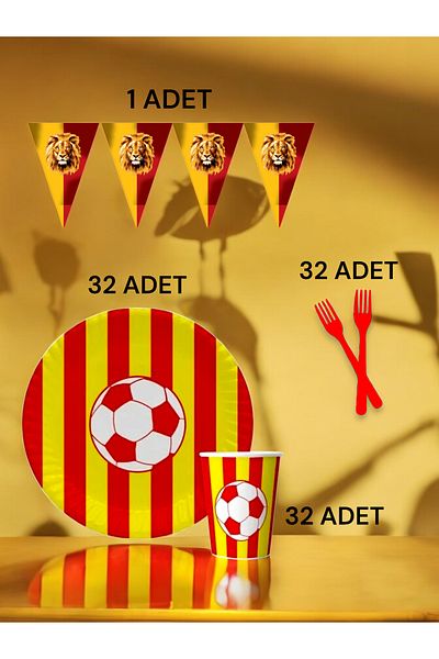 VibeHome Red Yellow Fan S Pack for 32 - Birthday Party and Fun Events