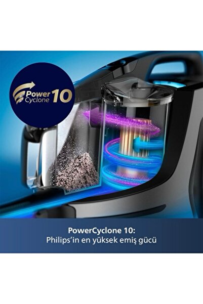 Philips Hepa Alerjik Filtreli, Turbo Başlıklı, Üstün Çekim Gücüne Sahip Premi...