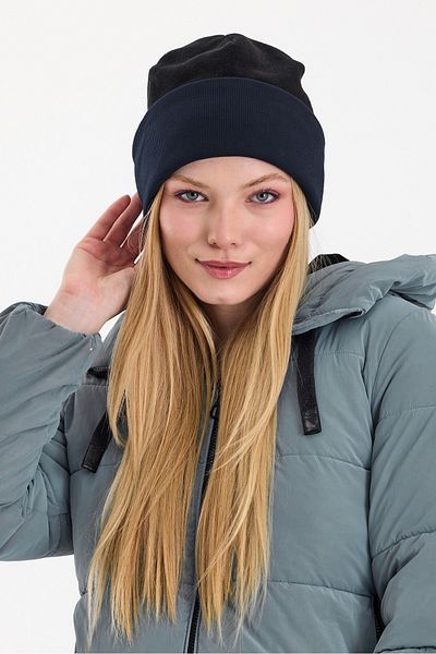 Butikgiz Hünkar Sytle, Double Color Double Layer Foldable Soft Women's Beanie
