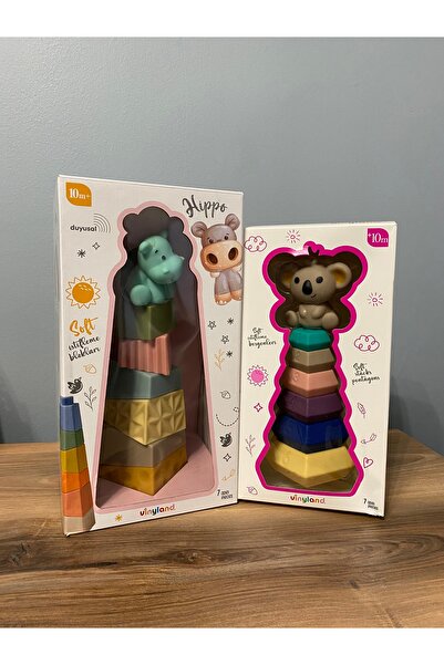 3DBU لعبة حلقات التراص الناعمة الخماسية والهرم - مجموعة من قطعتين