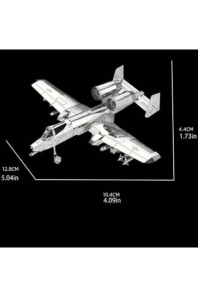 DIY 3D Metal Puzzle Puzzle A-10 Thunderbold Fighter Jet 66 Pieces over 14 Years Old Heelik Model