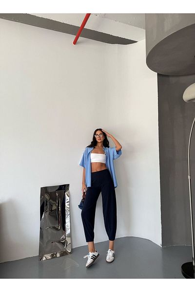 TunaBlogg Scuba Crepe Fabric Baggy Model Balloon Trousers