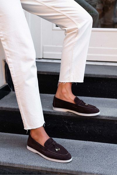 NİŞANTAŞI SHOES Dámske balerínky z pravej kože Warner hnedej - plochá podrážka a detail mašle