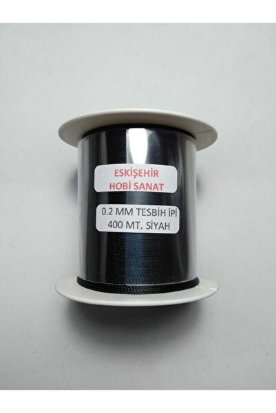 Eskişehir hobi sanat 0,2 mm 400 μέτρα κορδόνι χάντρες προσευχής μαύρο χρώμα (πιο λεπτό κορδόνι χάντρες προσευχής)