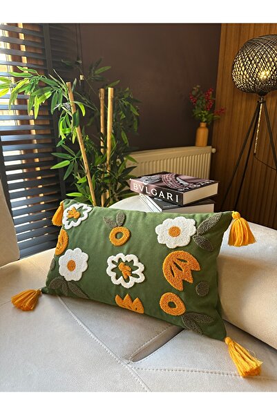 en gözde home غطاء قلاب مستطيل مطرز