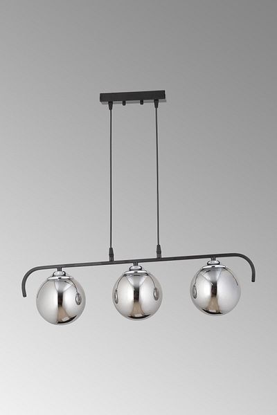 ESSLİGHT Dilan 3 Row Chandelier (Smoked Glass) Dining Table Top Kitchen Living Room