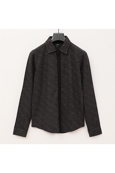 Dio Rise ERKEK Uzun Kol İnce Gömlek - Slim Kalıp - DJG-1004 - Siyah