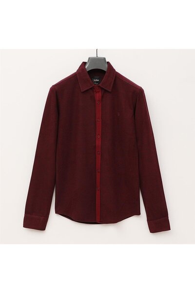 Dio Rise ERKEK Uzun Kol İnce Gömlek - DJG-1004 - Bordo