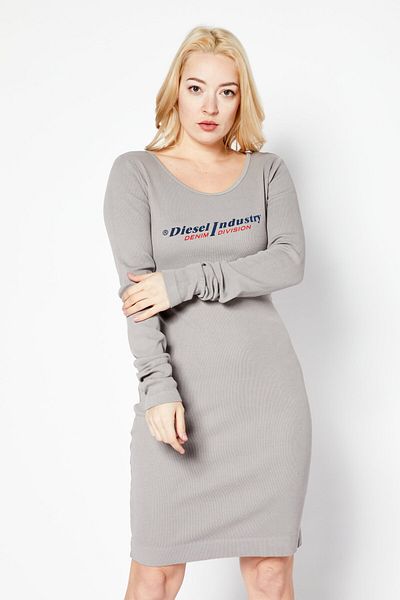 Diesel Women Brand Logo Mini Dress, Grey