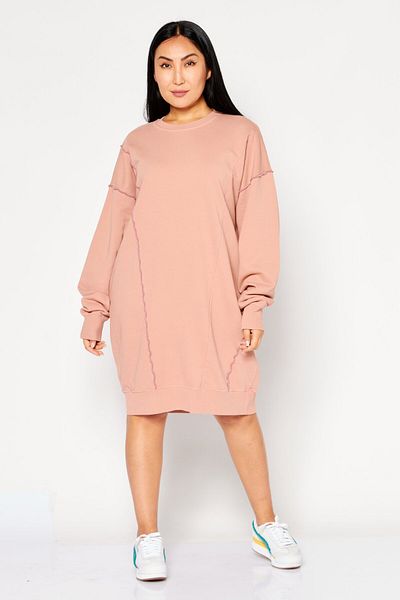 Diesel Women Plain Midi Sweater Dress, Coral