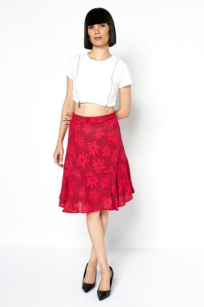 Tommy Hilfiger Women Floral Print Mini Skirt, Red