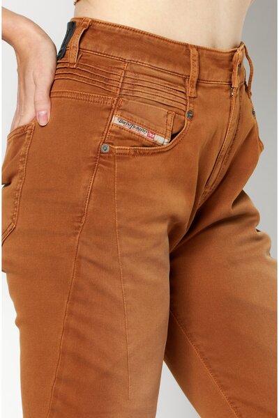 Diesel Women Boyfriend Fit Washed Stretchable Denim Jeans, Tan