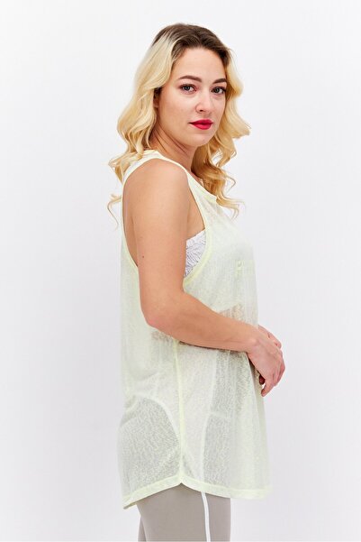 Etam Women Round Neck Sleeveless Textured Tank Top, Yellow