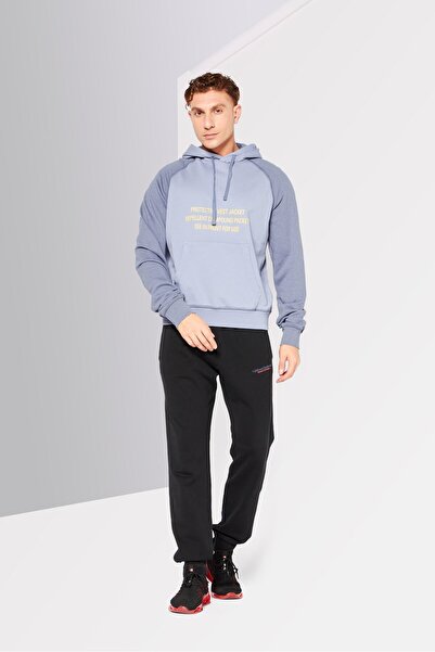 Diesel Men Hood With Drawstring Long Sleeve Graphic Print Sweatshirt, Grey