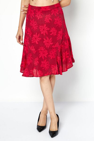 Tommy Hilfiger Women Floral Print Mini Skirt, Red