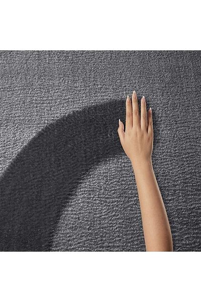 Regnum Halı Bath Mat Triple Set Anthracite Color Plush Non-Slip Base Washable 60x100 - 60x40 - 60x60