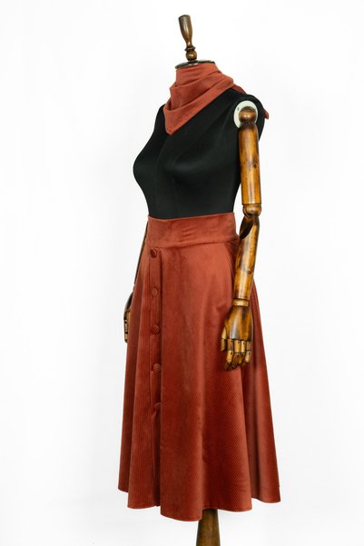 Sihirli Düğmeler Velour Skirt