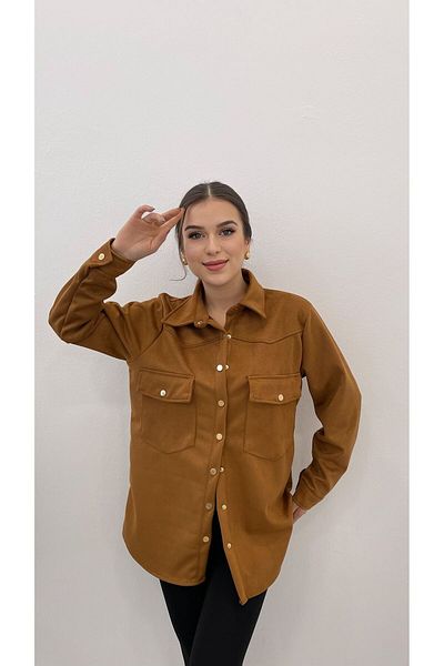 MODA Дълга велурена риза с копчета, за жени, марка Taba
