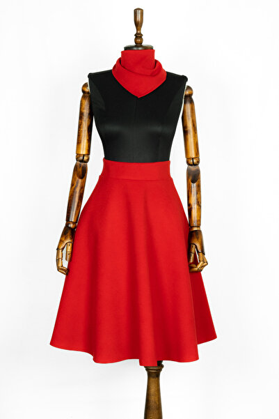 Sihirli Düğmeler Stamped Flared Skirt