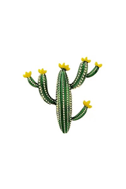 ESJ Kristal Taş Kaktüs Kadın Broş Ebat: 3,4*3 Cm