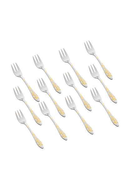 HIC 12-Piece Stainless Steel Dessert Fork Set